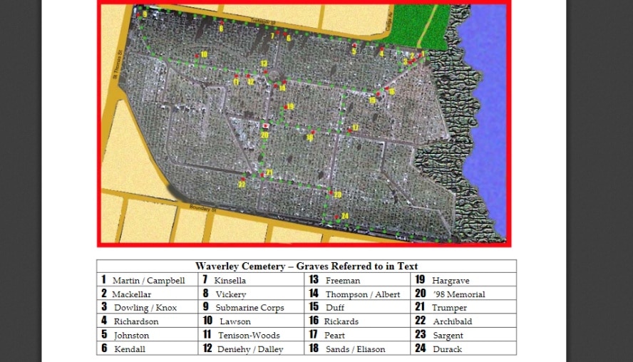 Map of Waverly Cemetery