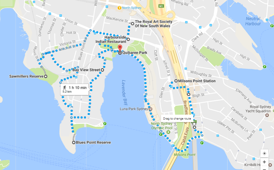 Lavender Bay Walk Map