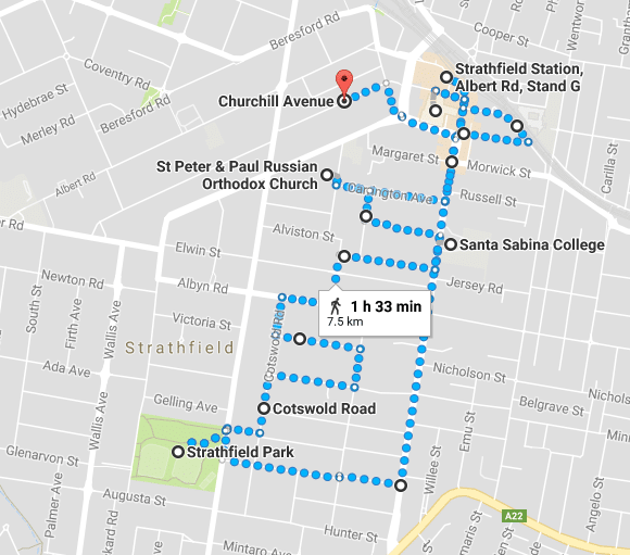 Strathfield Walk Map