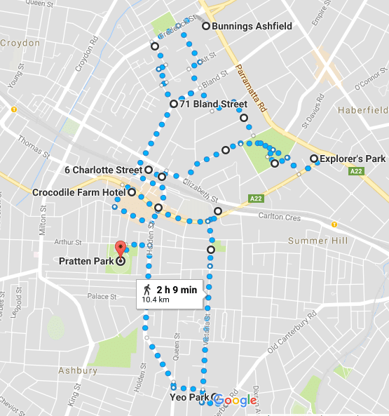 Walking Ashfield Sydney Map