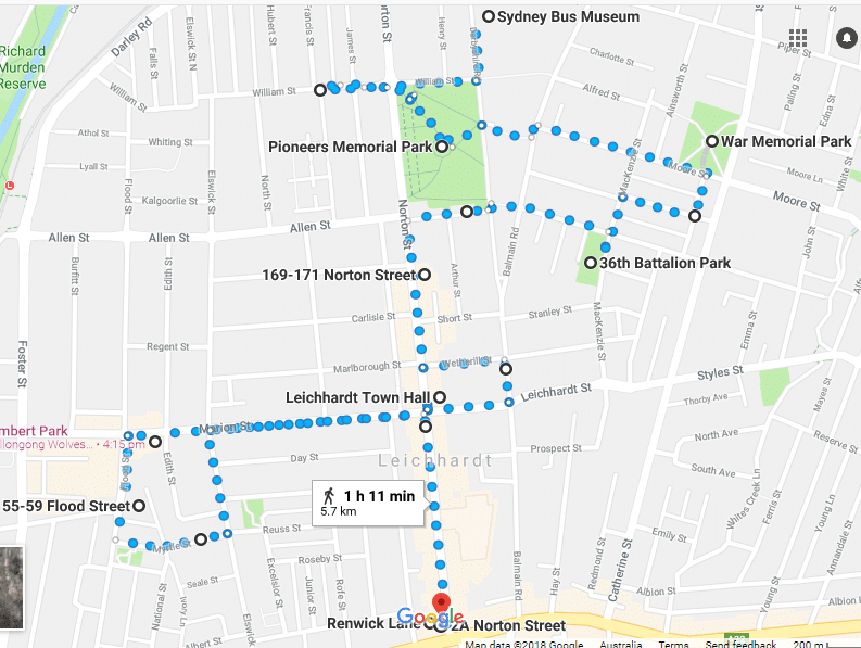 Leichhardt Walk Map