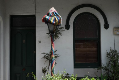 Yarn bombing in St Peters